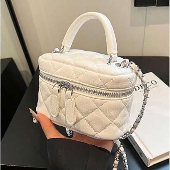 Neiman Marcus White Top Handle Crossbody Bag - Picture 2 of 4